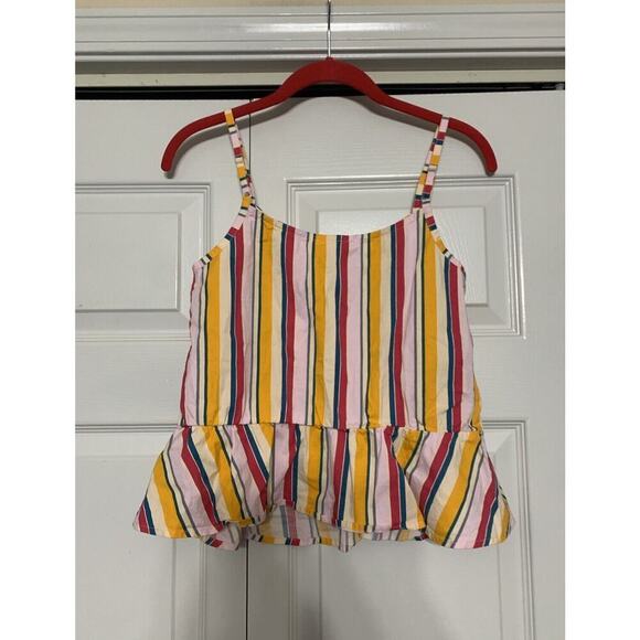 Venus Baby Doll Crochet Striped Hippie Boho Top Size S Adjustable Straps - Picture 5 of 9